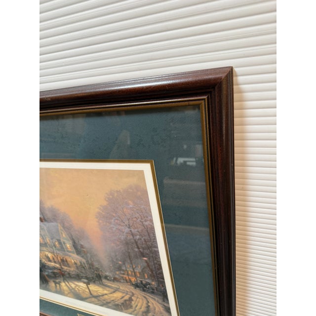 Wood Thomas Kinkade "Foothill Holiday Gathering" Limited Edition 67/95 Print, Framed For Sale - Image 7 of 12
