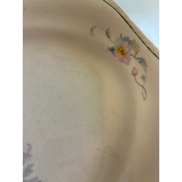 Ceramic Vintage Steubenville Rose Dawn Pink Floral Rectangular Platter For Sale - Image 7 of 15