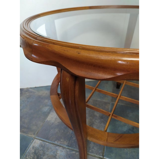 Brown Round Coffe Table by Paolo Buffa,1950 For Sale - Image 8 of 9