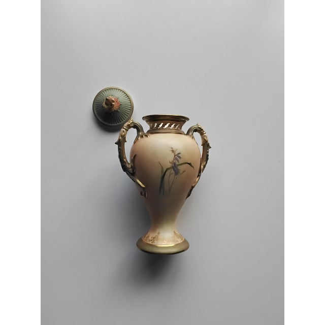 Royal Worcester Blush Ivory Pot Pourri Vase complete with lid. Thistle and floral patterns. An exquisite little vase in...