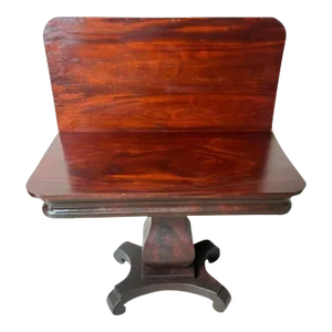 19th Century American Empire Mahogany Parlor / Game Table With Flip Top