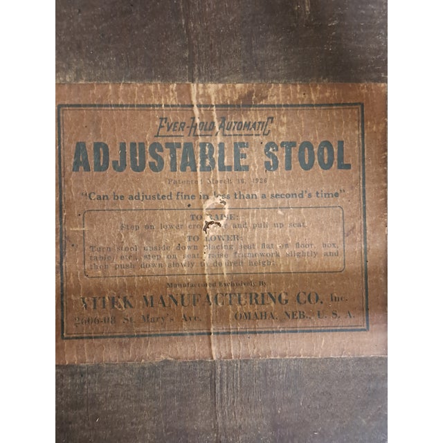 Antique Industrial Vitek Adjustable Height Stools Set of Three For Sale - Image 16 of 18