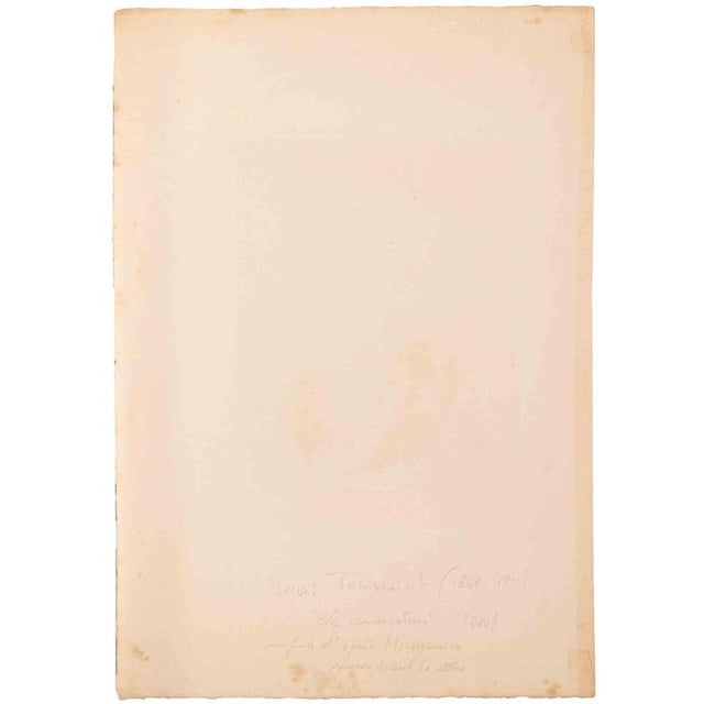 Etching realized in 1880, after Meissonier. Not signed, beautiful proof before the letter. The front image shows a finely...