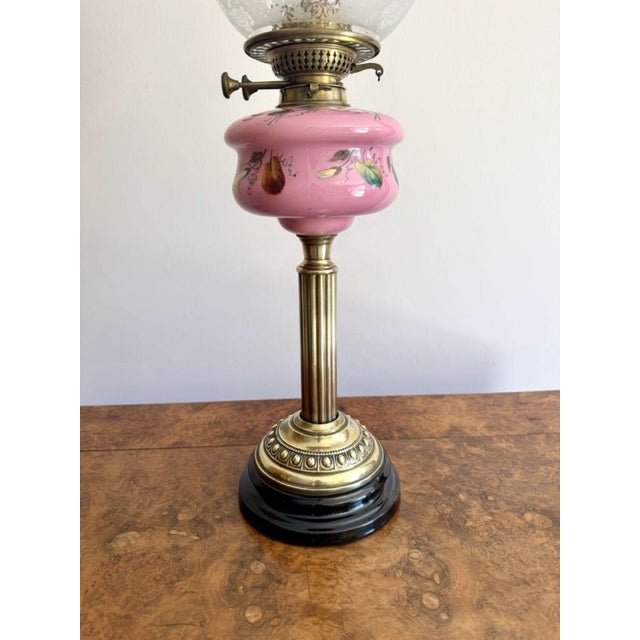 Antique Victorian Brass Oil Lamp, 1890s For Sale - Image 6 of 8