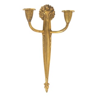 Art Deco Gilded Bronze Wall Sconce, 1925. For Sale