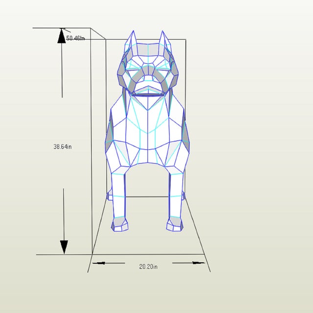 Geometric Pit Bull Sculpture in Graphite Gray - Large Modern Low Poly Steel Dog Statue, Contemporary Floor Art, Ready to Ship Usa For Sale - Image 13 of 13