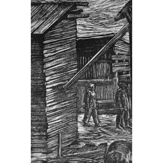 "Concrete Mixer, Moscow": Early 20th C. Woodcut Engraving by Albert Abramovitz, 1935 For Sale - Image 4 of 5