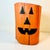 American Vintage Americana Folk Art Boho Chic Wood Stump Jack-O-Lantern Low Stool - Halloween For Sale - Image 3 of 11