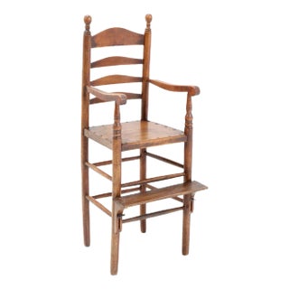 Antique 19th Century Beech Country Ladder Back Children's Chair For Sale