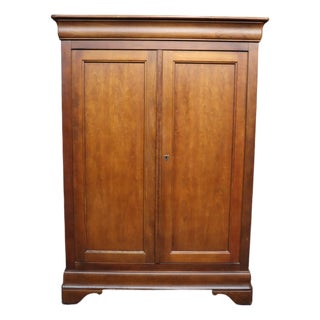 Louis Philippe Style Cherry Armoire Wardrobe For Sale