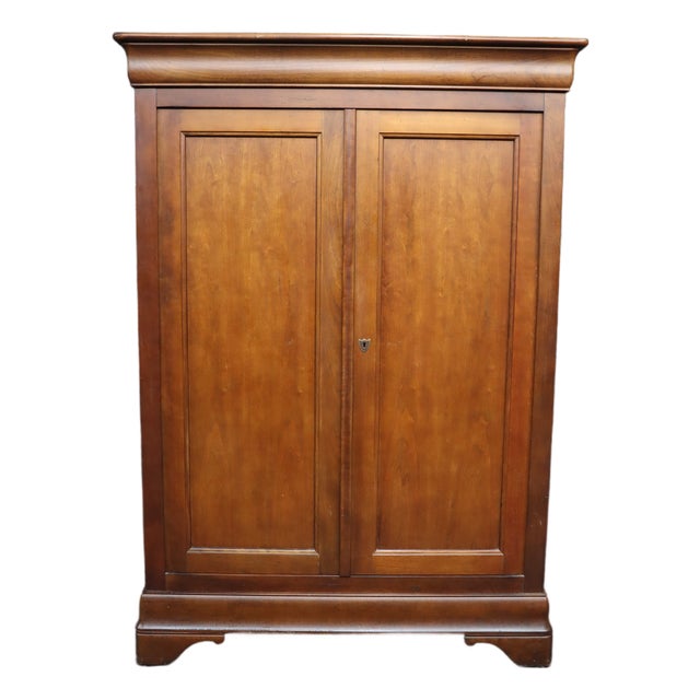 Louis Philippe Style Cherry Armoire Wardrobe For Sale