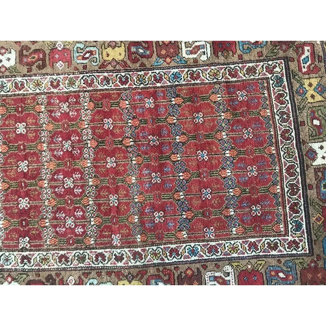 Nice antique runner late 19th century with beautiful decorative and tribal design and natural colors with orange, yellow,...
