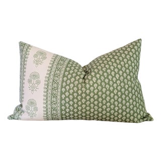 Schumacher Hyacinth Leaf Green Outdoor Lumbar - Single For Sale