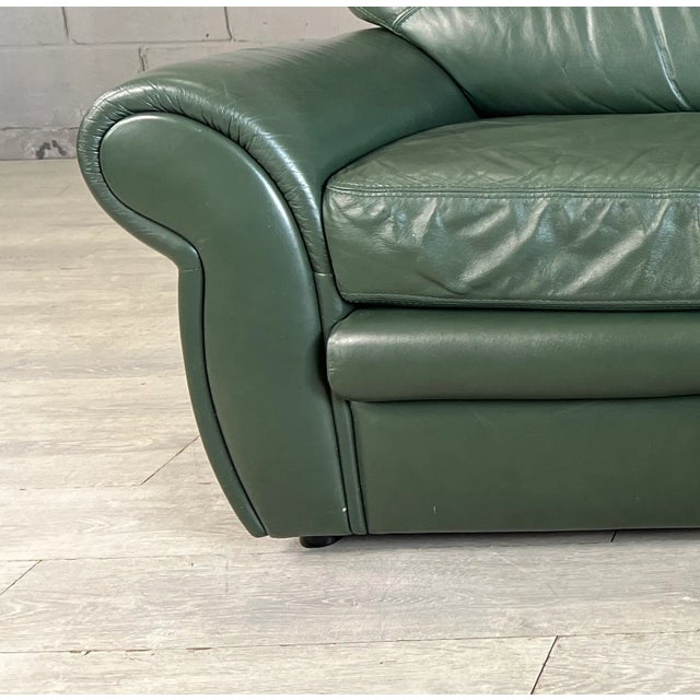 Vintage Dutch Green Leather Sofas – A Pair For Sale In New York - Image 6 of 7