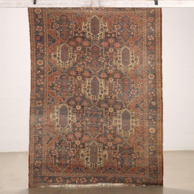 Textile Bakhtiar Cotton & Wool Heavy Knot Rug For Sale - Image 7 of 12