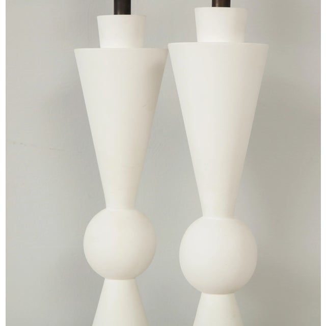 Bespoke Hand Crafted Plaster Arlo Table Lamps - a Pair For Sale In New York - Image 6 of 8