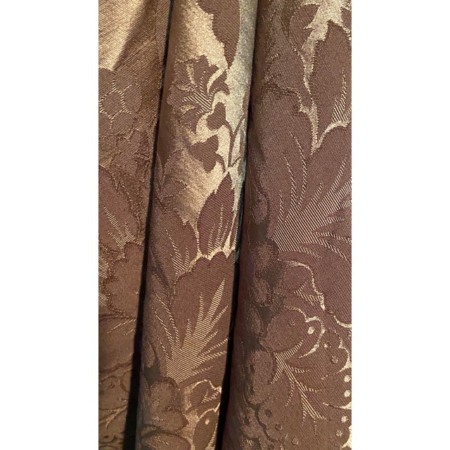 Italian Damask Silk Fabric Brown and Gold 1 Yard For Sale - Image 10 of 12