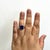 Modern 7 Carat Blue Sapphire Radiant & Cadillac Diamond 3 Stone Ring in 18k White Gold, Size 6.75 For Sale - Image 3 of 8