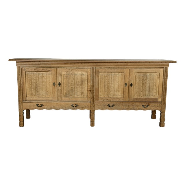Vintage Danish Brutalist Oak Sideboard, 1960s For Sale