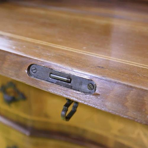 Louis XV Style Inlaid Secretaire with Curved Front For Sale - Image 16 of 18