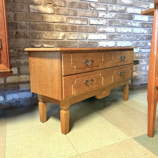 Henning Kjaernulf Mid 20th Century Danish Brutalist Hall Chest by Henning Kjærnulf, Attributed For Sale - Image 4 of 5
