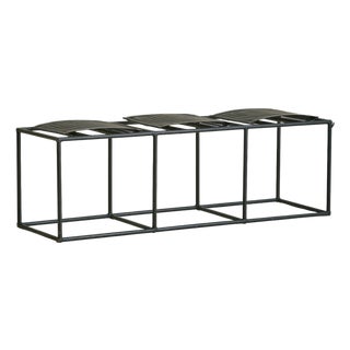 Vintage Swiss Black Lacquered Bench in the Manner of Mario Botta For Sale