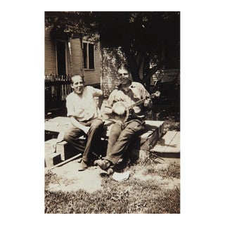 Early 20th Century Banjo Player Snapshot Photograph For Sale