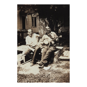 Early 20th Century Banjo Player Snapshot Photograph