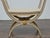 French Neoclassical Style Curule Stool, Gilded Wood and Upholstered Seat For Sale In Atlanta - Image 6 of 12