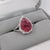 Pink Tourmaline Ring With Natural Diamond Halo: Solid 14k Gold, Pear Cut 11x8mm, Size 6.75 For Sale - Image 4 of 10