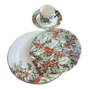 1990s Rare Gien France Le Houx Faïence – 12 Place Setting Set - 48 pcs