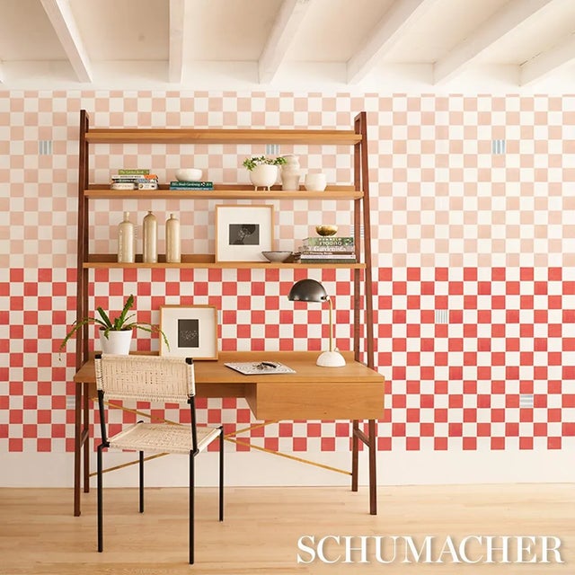 Not Yet Made - Made To Order Schumacher X Backdrop Gambit Panel Wallpaper In Earthy Pink & Red For Sale - Image 5 of 5