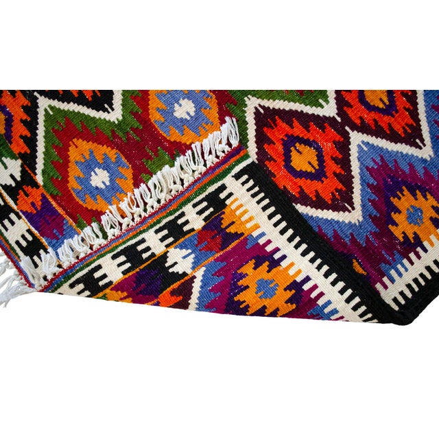 Vintage Turkish Rug Kilim Hand Woven Area Rug - 6′2″ X 6′7″ For Sale - Image 11 of 16