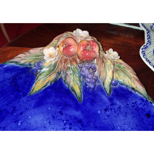 Large Decorative Glazed Ceramic Platter by Laurence Saint-Amour, 1950s For Sale - Image 4 of 6