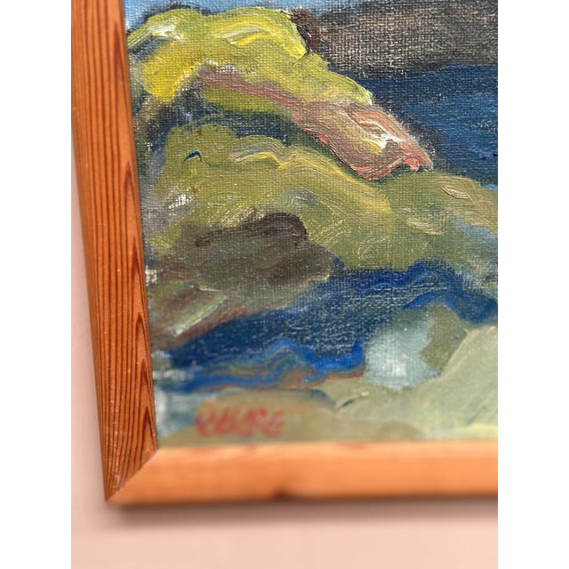 Stig Delang, Landscape II, 1950s, Oil Painting on Canvas, Framed For Sale - Image 7 of 16