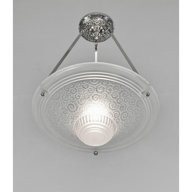 1930s French Art Deco Pendant Light by Muller Freres 1930 France - 3 Available For Sale - Image 5 of 10