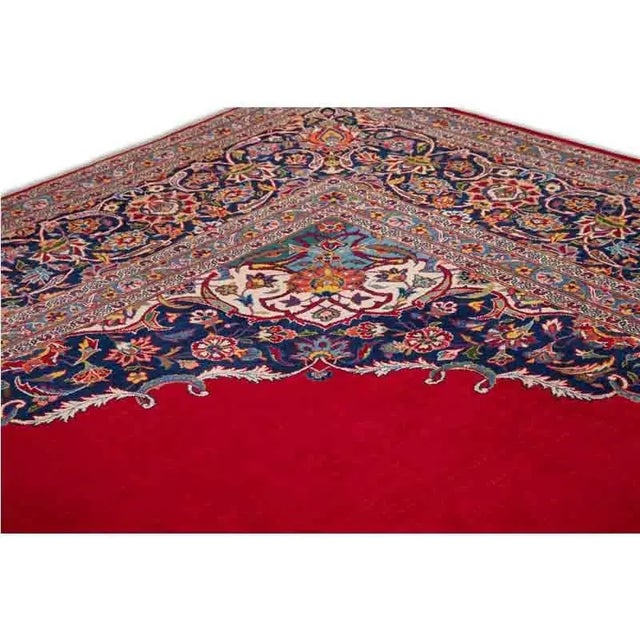 1960s Persian Kashan Area Rug 10’5″ X 13’7″ For Sale In Dallas - Image 6 of 10