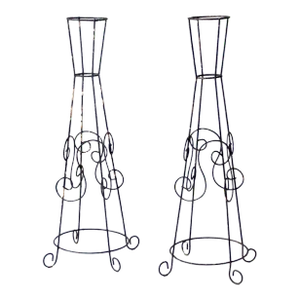 Mid Century Iron Plant Stands Pair