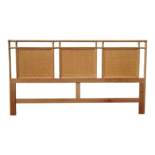 Vintage Mid Century Bamboo Cane Rattan Blonde King Headboard ~ Style McGuire For Sale