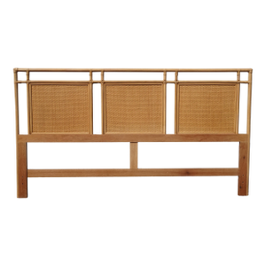 Vintage Mid Century Bamboo Cane Rattan Blonde King Headboard ~ Style McGuire