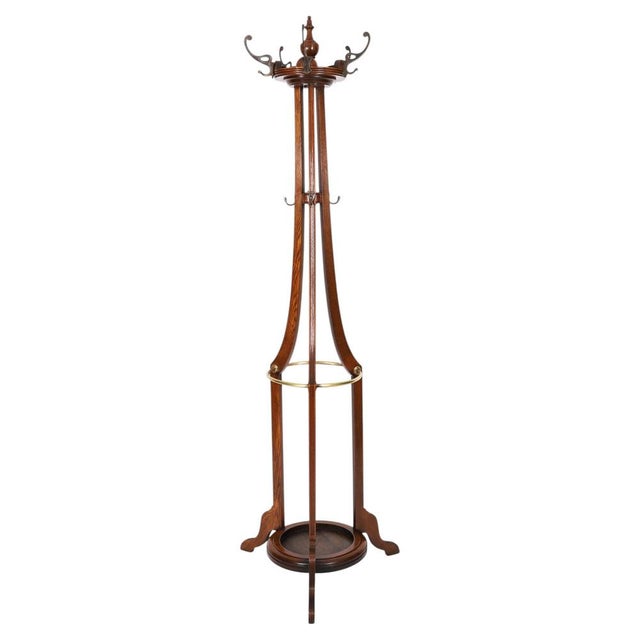 Antique Victorian Oak Hall Umbrella Coat Stand, 19th Century For Sale - Image 12 of 12