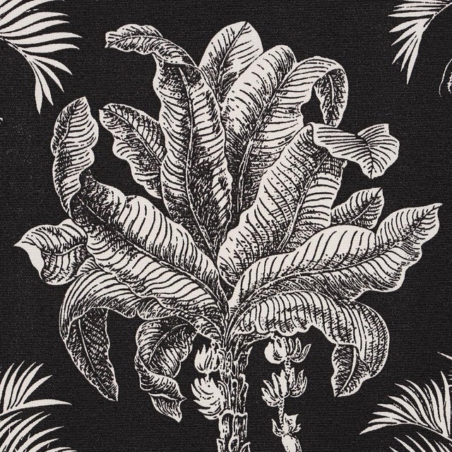 Contemporary Sample - Schumacher Grand Palms Indoor/Outdoor Fabric in Black For Sale - Image 3 of 5