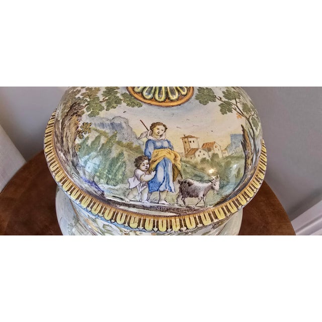 Ceramic 18th Century Italian Lidded Vase, 1700s For Sale - Image 7 of 16