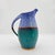 Turquoise Vintage Studio Pottery Pitcher — Turquoise & Periwinkle Glaze, Hand-Thrown, 9.25” Tall For Sale - Image 8 of 8