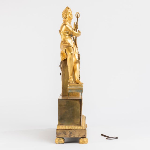 Antique Gilt Bronze Clock For Sale - Image 5 of 11