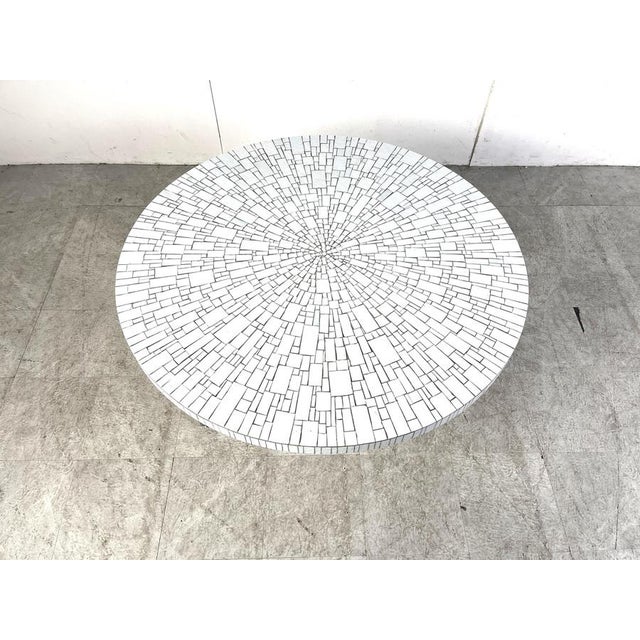 Beautiful mid century mosaic ceramic coffee table by German glass artist Heinz Lilienthal. Gorgeous coffee table. Chromed...