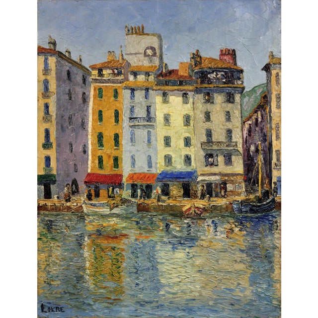 Lokre. 20ème Siècle. Toulon, Le Port, La Vieille Darse, Mai 1939. (Quai Cronstadt). Oil On Canvas. Signed Lower Left....