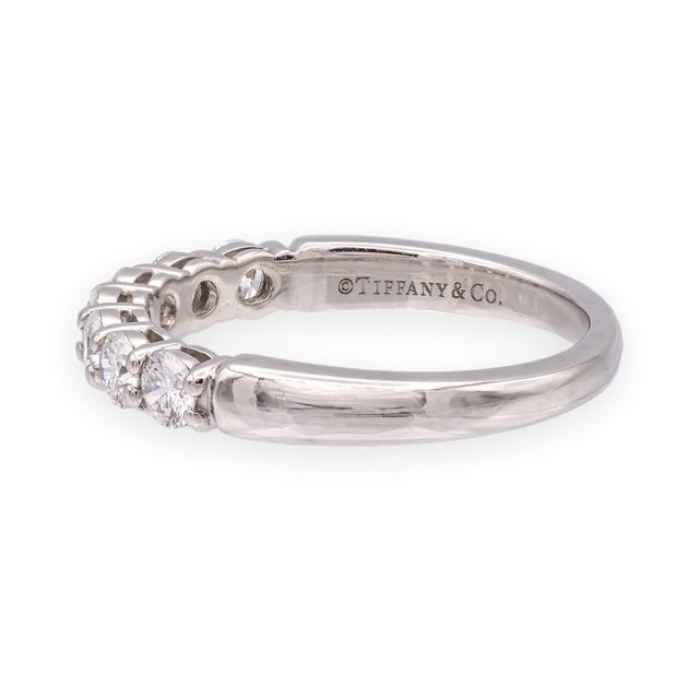 Tiffany and Co. Tiffany & Co. Platinum Forever 7-Stone Half Circle Diamond Band Ring 0.57cts, Size 5.5 For Sale - Image 4 of 8
