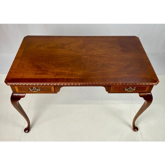 Late 20th Century Baker Furniture Chippendale Style Walnut Writing Desk For Sale - Image 11 of 18