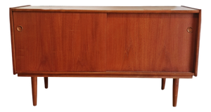 Vintage Danish Teak Sideboard with Sliding Doors and Drawers, 1950s